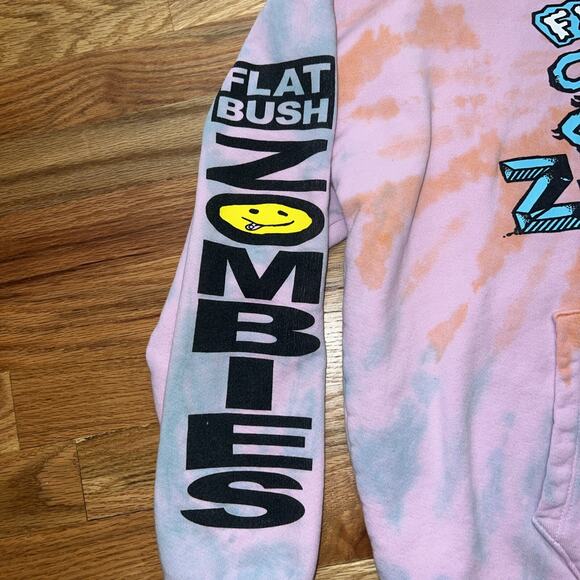 Flatbush Zombies FBZ Orange Sunshine Pullover Hoodie Pink Glorious Dead Sz Med - Picture 3 of 11